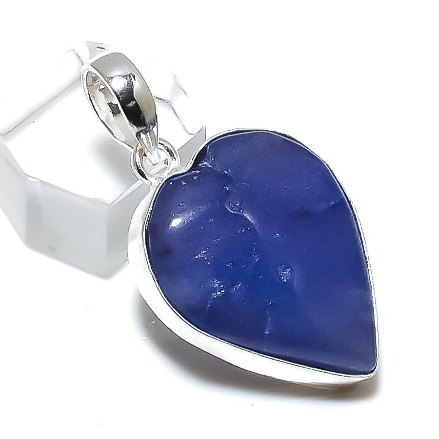 Подвеска из стерлингового серебра 925 пробы с натуральным лазуритом ручной работы 1,62 дюйма m2n45