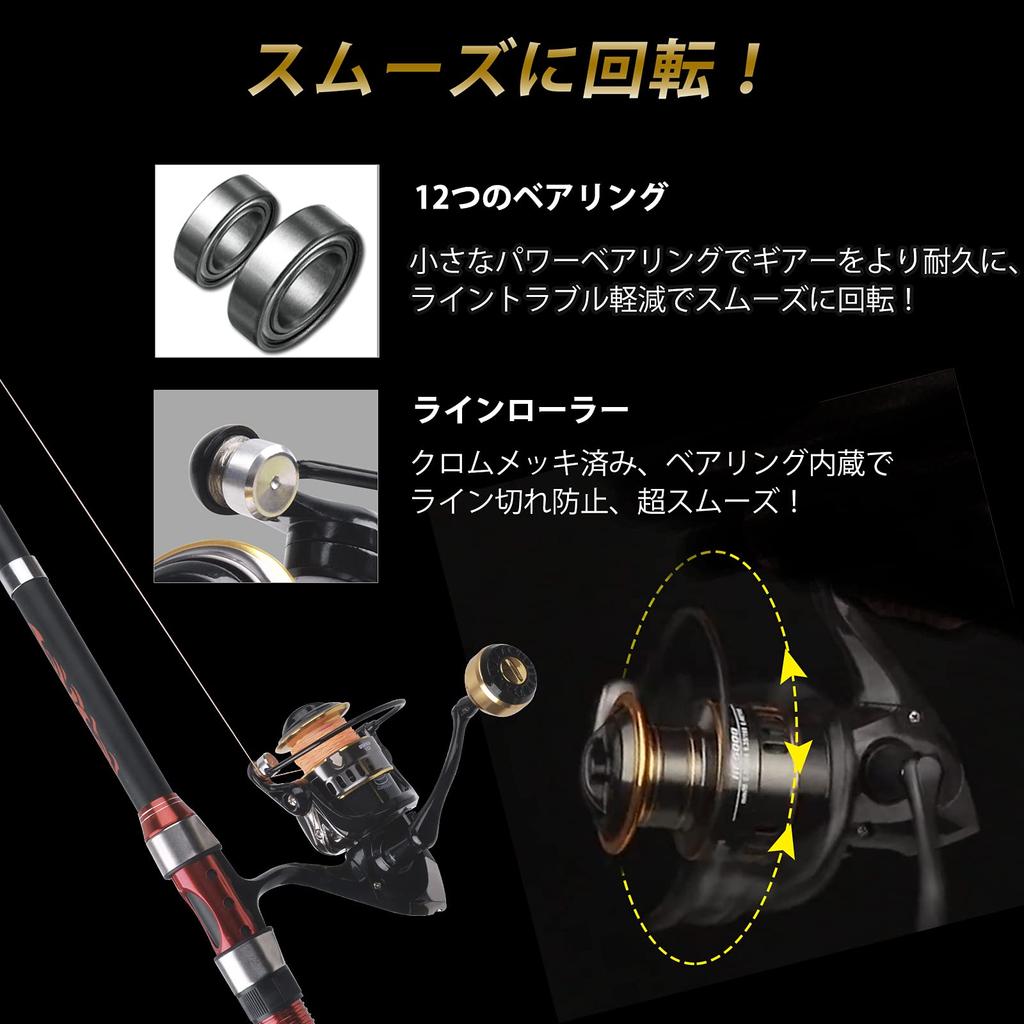 SHADDOCK Spinning Reel, Sea Fishing, 3000, Long-distance Casting Reel, Bass, Sea Bass, Jigging, Perfect for Beginners, All Metal, 12BB, 5.2:1, Shock