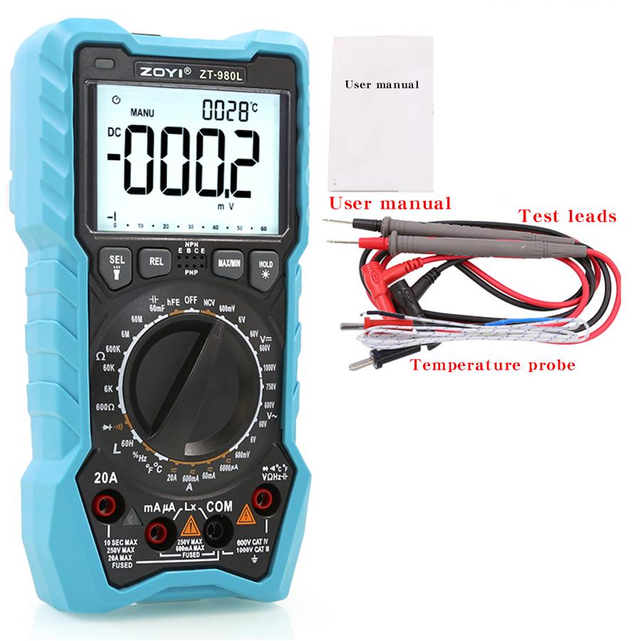 ZOYI ZT-980L цифровой индуктивно-емкостный мультиметр высокой точности универсальный измеритель переменного/постоянного тока напряжения