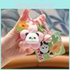 Colorful Flower Pvc Panda Keychain Adorable Key Chain Accessory For Car And Bag