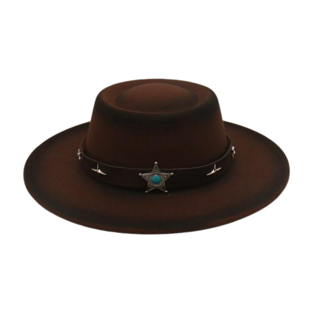 Cross-Border Tibetan Jazz Hat Dyed Solid Color Woolen Top Hat European And American Western Cowboy Hat Men'S And Women'S Party Ball Hat