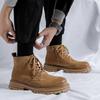 Весенние и осенние мужские ботинки ANKLE Basic New Retro British High Top Suede Zipper Thick Soild Work Boots Men's Shoes Grey