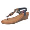 2024Ladiesshoes Bohemian новые модные босоножки со стразами на платформе и танкетке женские туфли