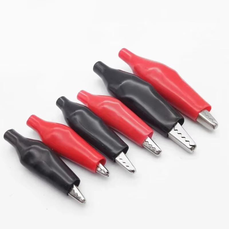 10pcs Insulated Crocodile Clips Electrical Battery Connectors 5A Mini Alligator Test Clips For Stereo Application Power Terminal