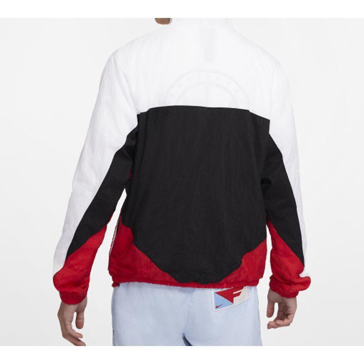 Nike Flight Jacket With Stand Collar And Half-Zip Design Men Outerwear Black Red CN8509-011