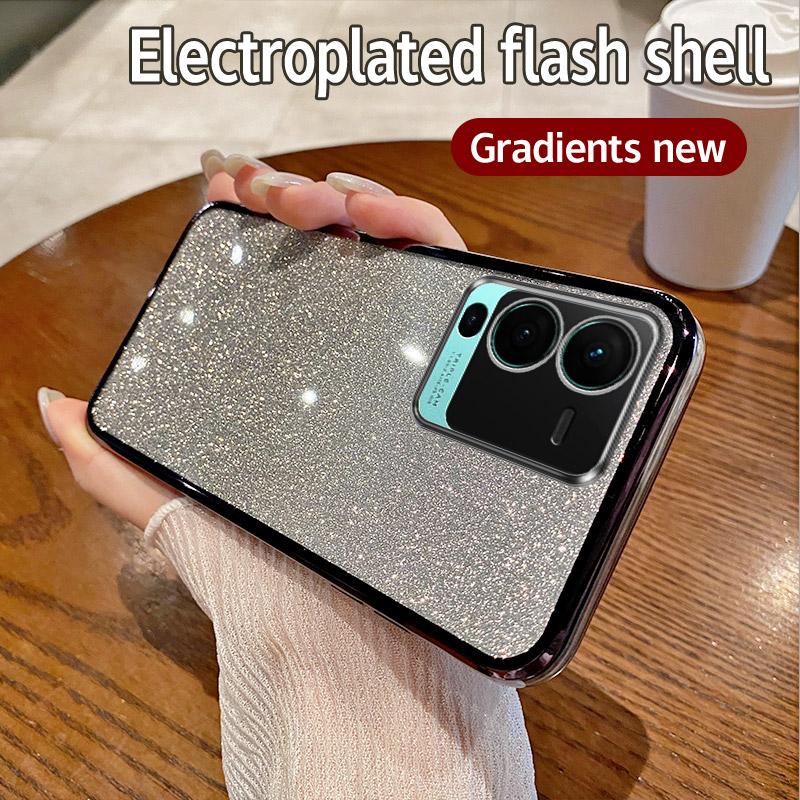 Для Vivo V25 Pro Чехол Vivo V25Pro Чехол для телефона Блестящий блестящий силиконовый объектив камеры Мягкая задняя крышка