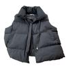 Women Winter Vest Thickened Padded Sleeveless Windproof Heat Retention Neck Protection Pockets Loose Cardigan Outdoor Waistcoat