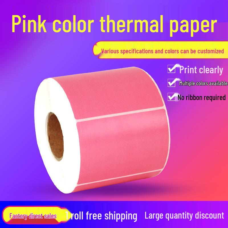 Waterproof Colored Thermal Paper Labels: Red, Yellow, Kraft for Barcode Printing