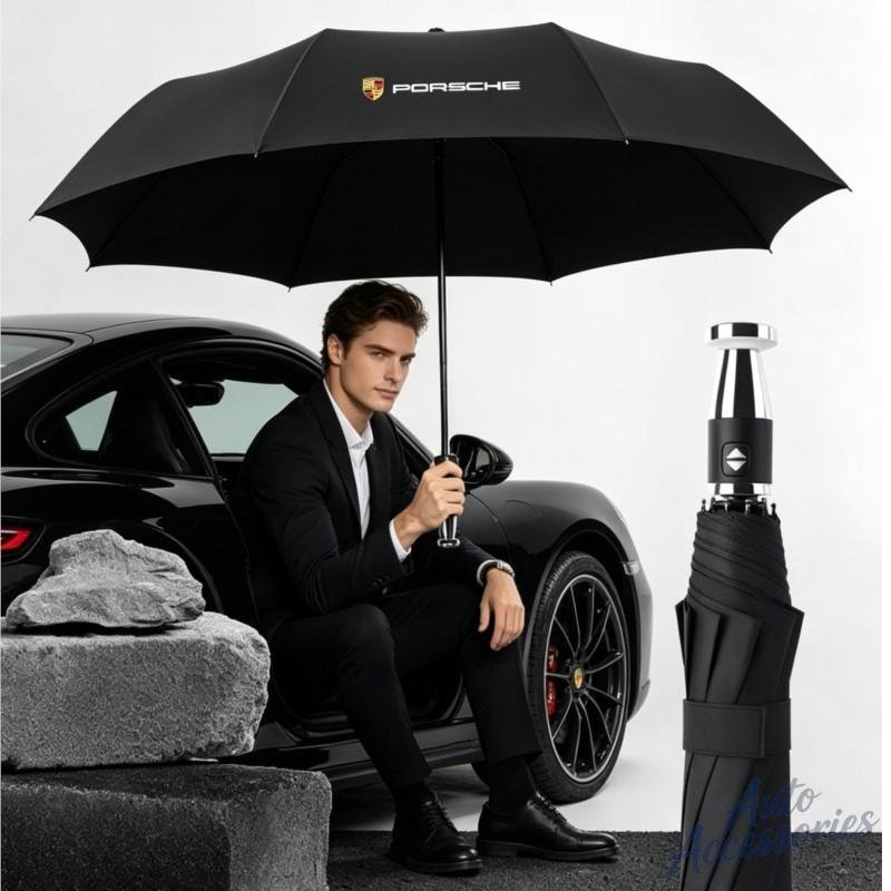 Car Automatic Folding Windproof Sunshade Umbrella Sticker For Porsche Cayenne Panamera Macan 911 718 Taycan Cayman 918 Pajun 928 RJ2
