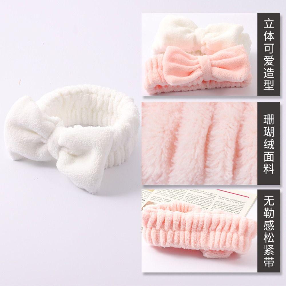 Повязка для волос для мытья лица, мягкая повязка на голову с бантом, галстук-бабочка, повязка на голову для спа, новая повязка на голову для макияжа
