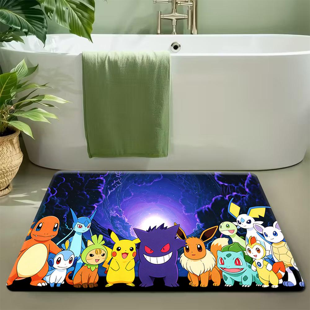 Sunlit Forest Charizard Pokemon Print Doormat Non-Slip Water Absorbent Floor Mat for Home Decor