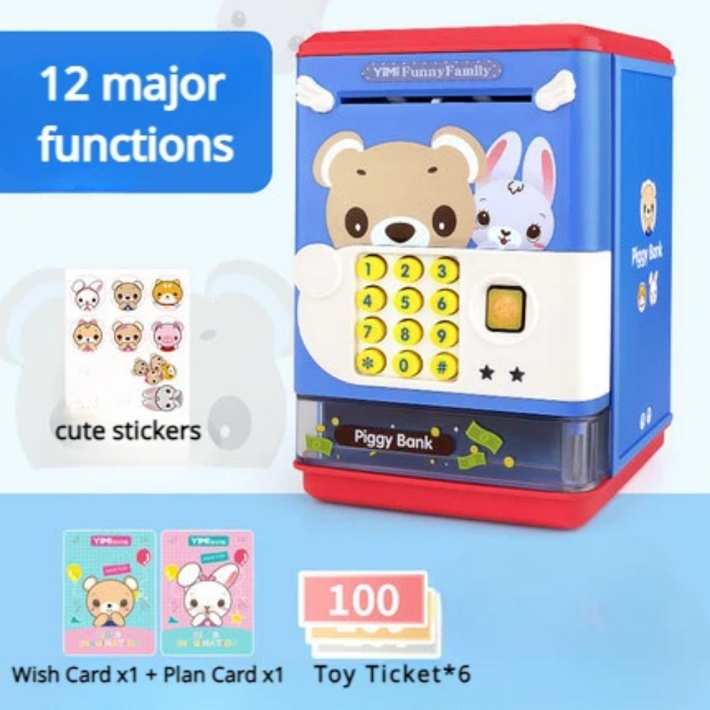 Электронная копилка-банкомат с отпечатком пальца и музыкой для мальчиков и девочек, Единорог, Медведь Панда, Копилка для малышей, Подарок на день рождения для детей