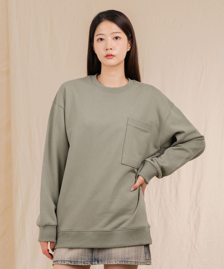 Худи Ellamo Terry Basic Plain с карманом, оверсайз [Зеленый]