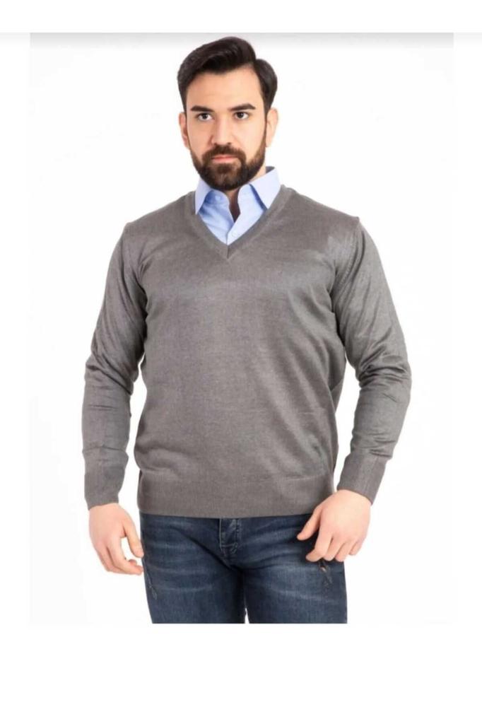 Men's Plus Size Plus Size Sweater Men's Thin Wool Knitwear Knitted Regular Dad V-Neck Sweater