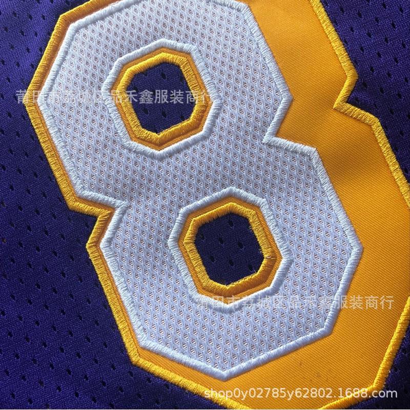 Vintage Lakers Basketball Jersey Kobe Bryant 8 24 Yellow Blue Cotton Team Sport Uniform Men Women