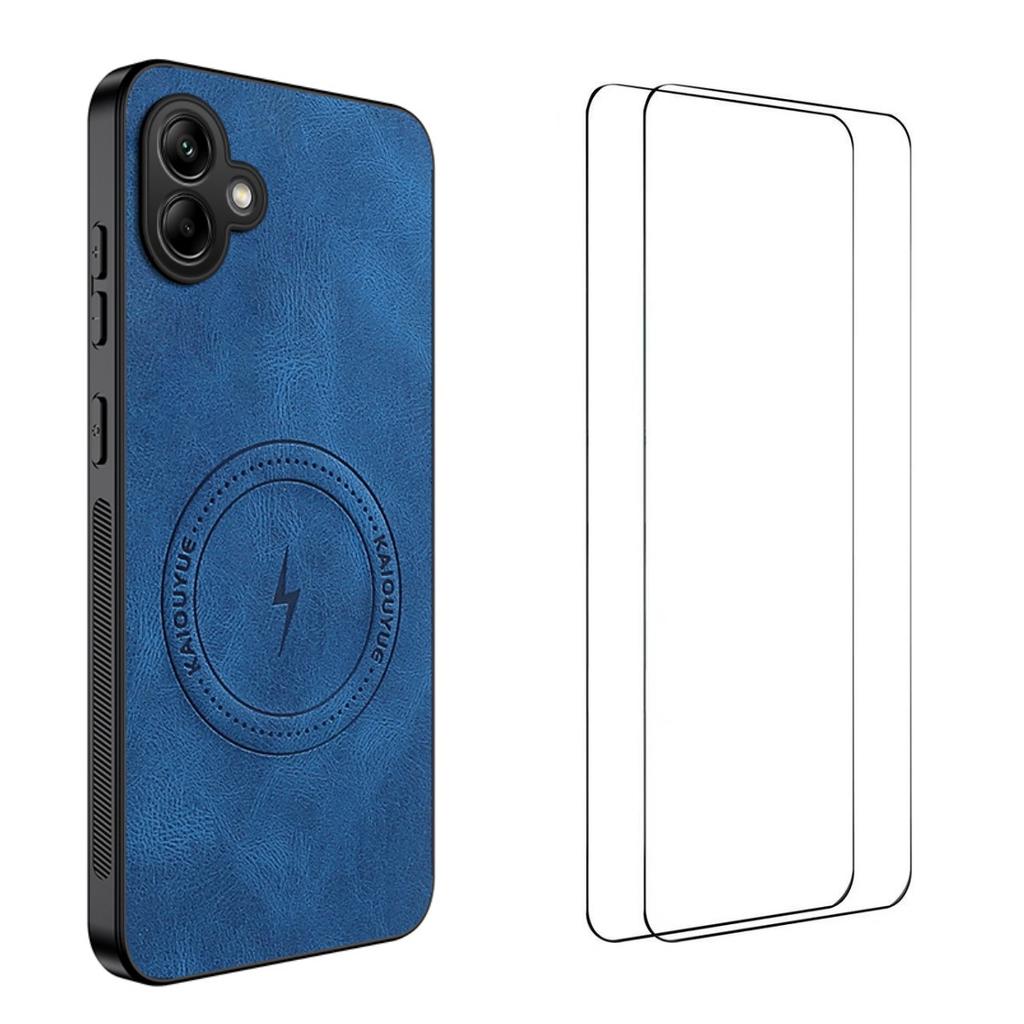 For Samsung Galaxy A07 4G Magnetic Case WANLONFENG SD Series PC TPU Phone Cover with 2Pcs Screen Film