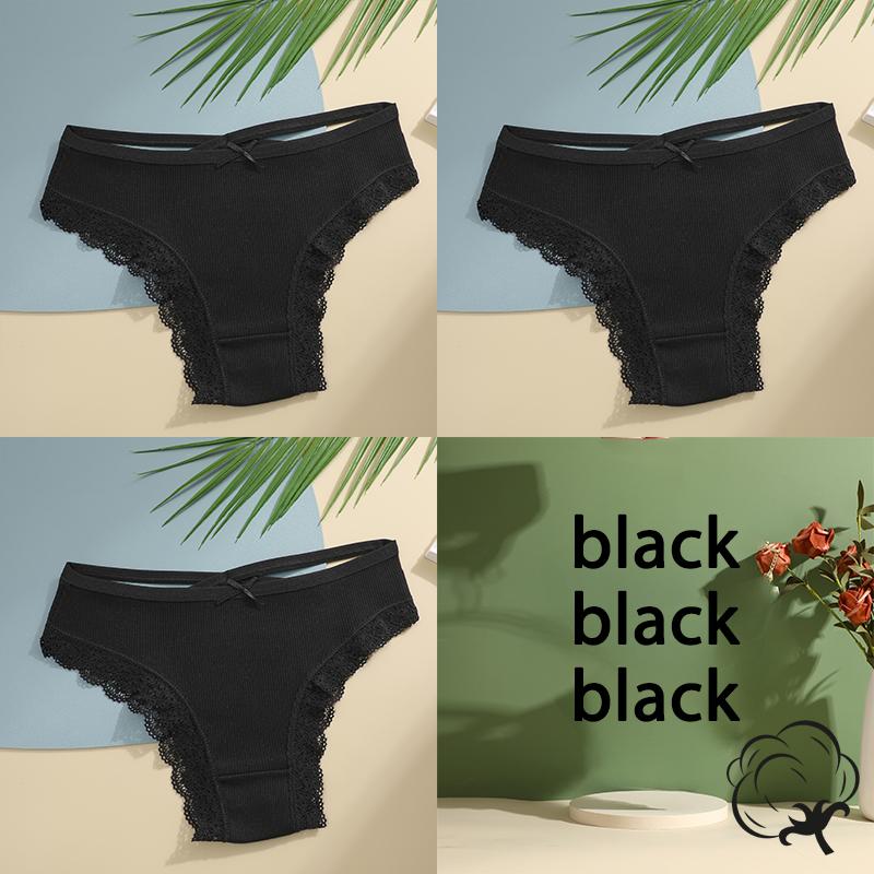 FINETOO 3 шт./компл. хлопковые трусы женские трусики со средней талией сексуальное нижнее белье женское нижнее белье трусики с бантиками удобные женские