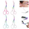 Eyebrow Trimming Scissors with Comb Stainless Steel Professional Non-Slip Precision Eyebrow Trimmer Men Women Brow Hair Removal Tool