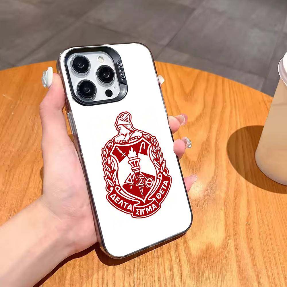 Чехол для телефона D-Delta S-Sigma Theta Для iPhone17,16,15,14,13,12,11,Pro,MAX Серый Матовый Силиконовый Черный Чехол