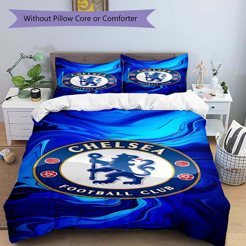 3pcs Duvet Cover Set (1*Duvet Cover + 2*Pillowcase, Without Core),football club.C Print Bedding Set, Bedroom Decor, All‑Season, Birthday Gift