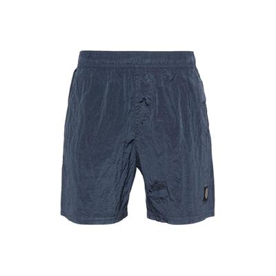 STONE ISLAND Плавки из нейлона металлик темно-синие мужские 8015B0943-V0024