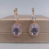 Роскошные фиолетовые овальные серьги-капли для женщин, новинка 2023 года, модные серьги с цирконом золотого цвета, свадебные украшения, аксессуары