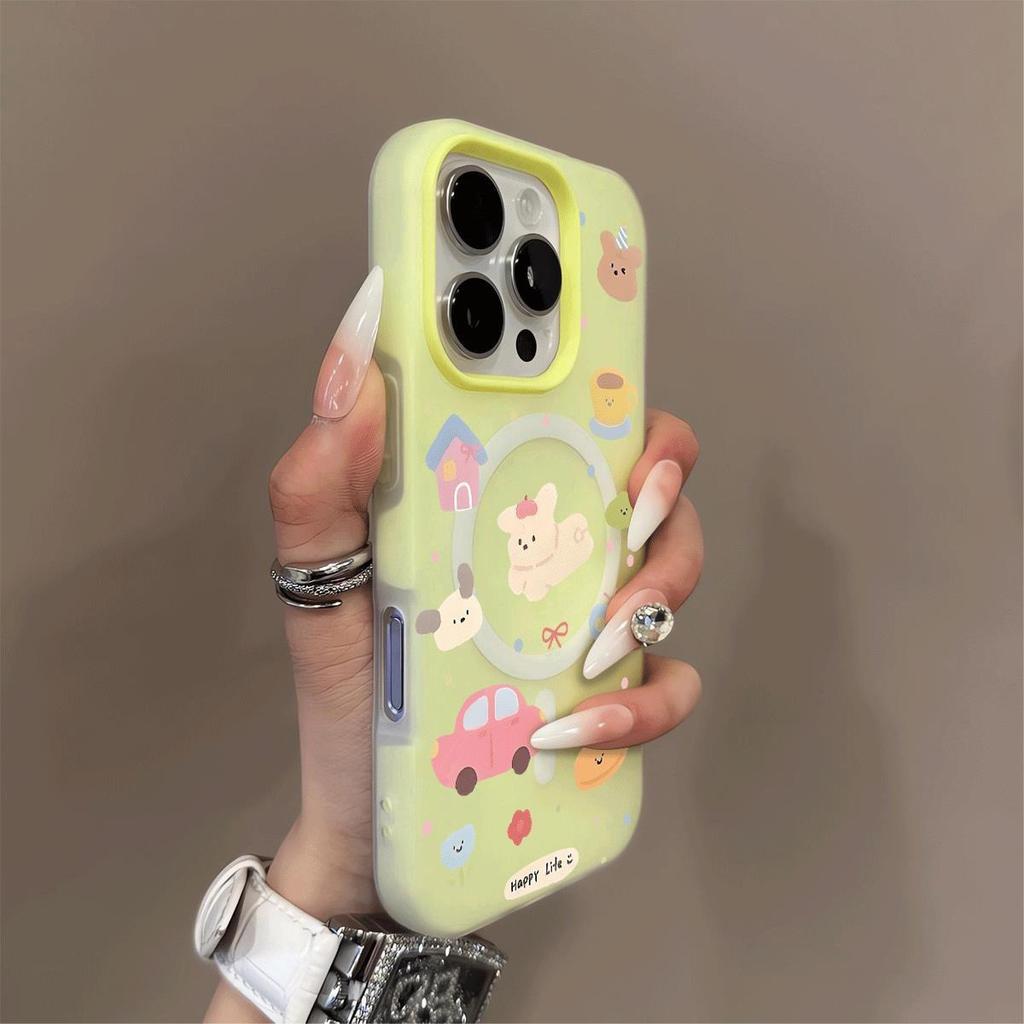 Магнитный Желейный Чехол-Книжка 15pm Матовый Однотонный Чехол Для Apple 16pm 3D Мультяшный Креативный Дизайн