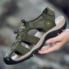 Мода 2025 Мужские сандалии из натуральной кожи Нескользящие Водонепроницаемые Туристические туфли для пляжа и приключений на открытом воздухе Удобная Дышащая Повседневная обувь