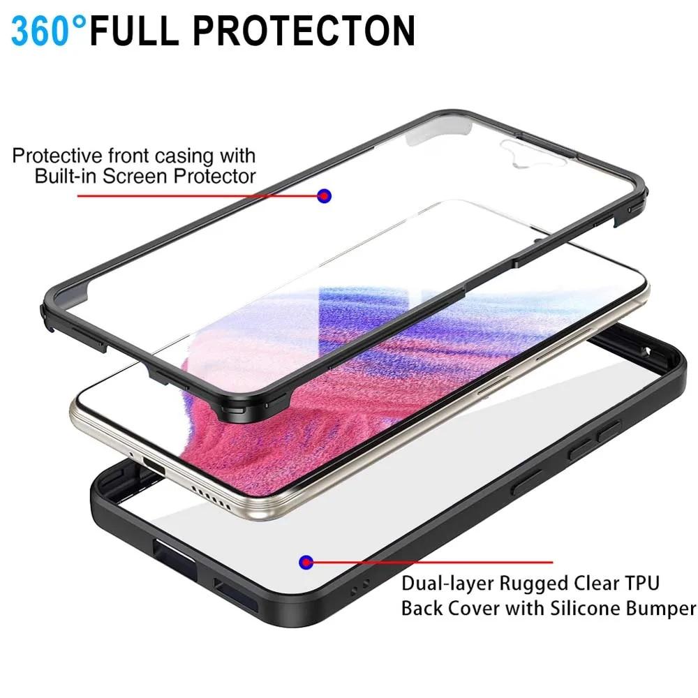 Двусторонний прозрачный чехол на 360 градусов для Samsung Galaxy iPhone Xiaomi Redmi Note POCO OPPO Pixel, объектив камеры, экран, полная защита, чехол для телефона