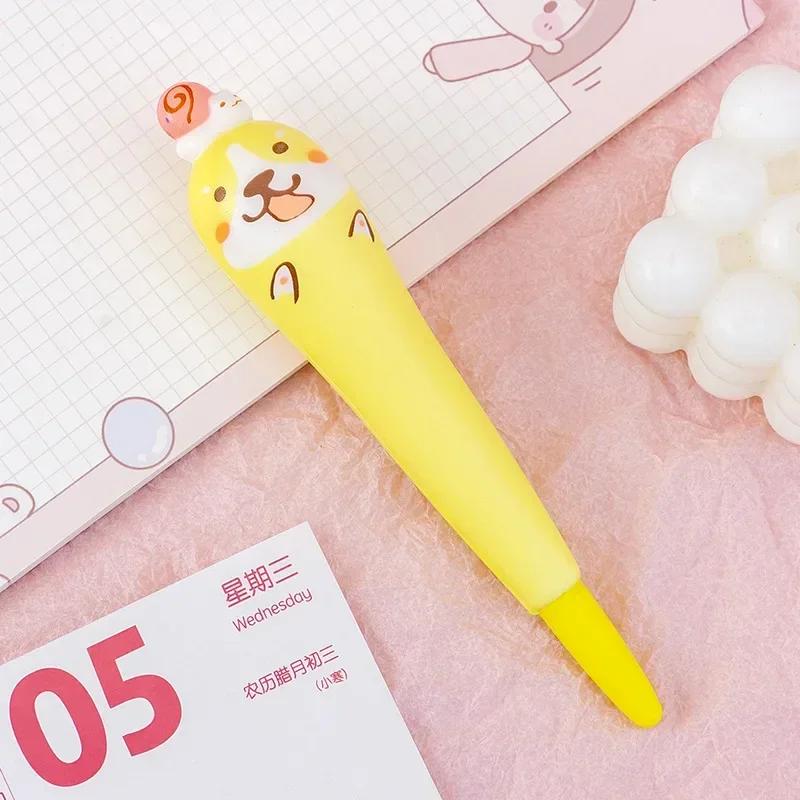 1Pc Cute Cartoon Fruit Animal Decompression Gel Pen Creative Fun Kid Soft Elastic Pinch Pen Student Stationery School Supplies