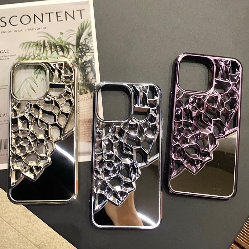 Роскошный полый гальванический зеркальный чехол для iPhone 15, 14, 13, 12, 11 Pro Max, чехлы для защиты от падения
