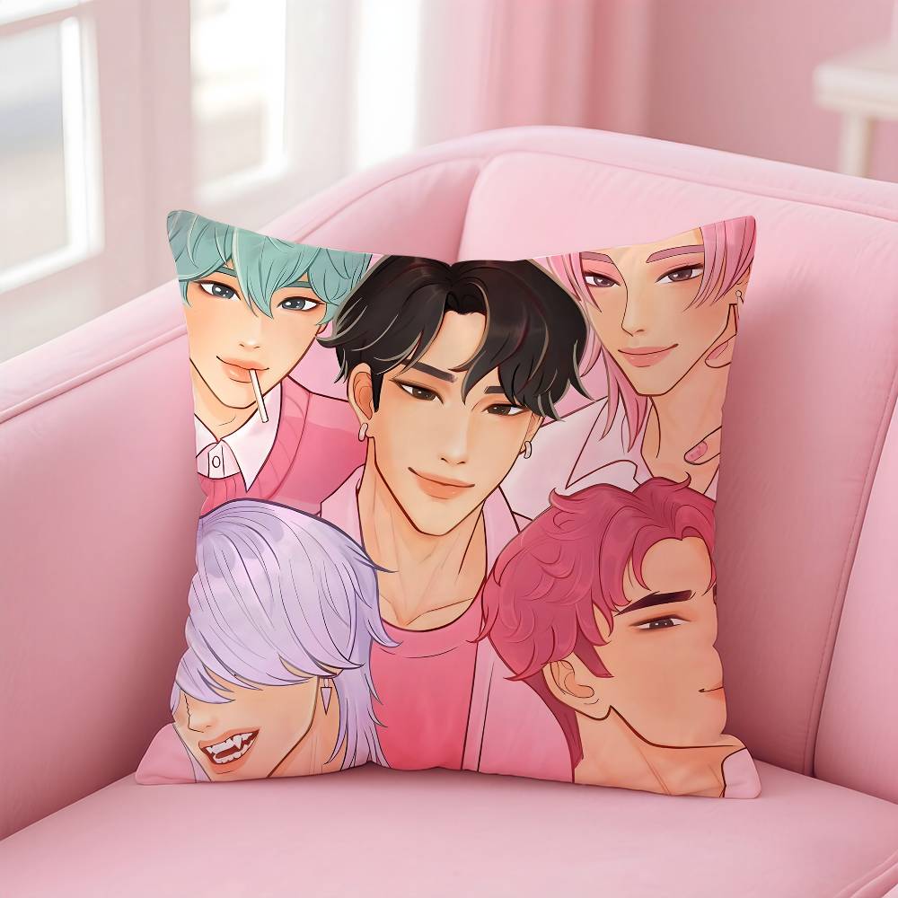 Горячая KPop S-Saja Boys Наволочка Уют Диван-кровать Шелковистая элегантная Скрытая молния Индивидуальная Декоративная наволочка