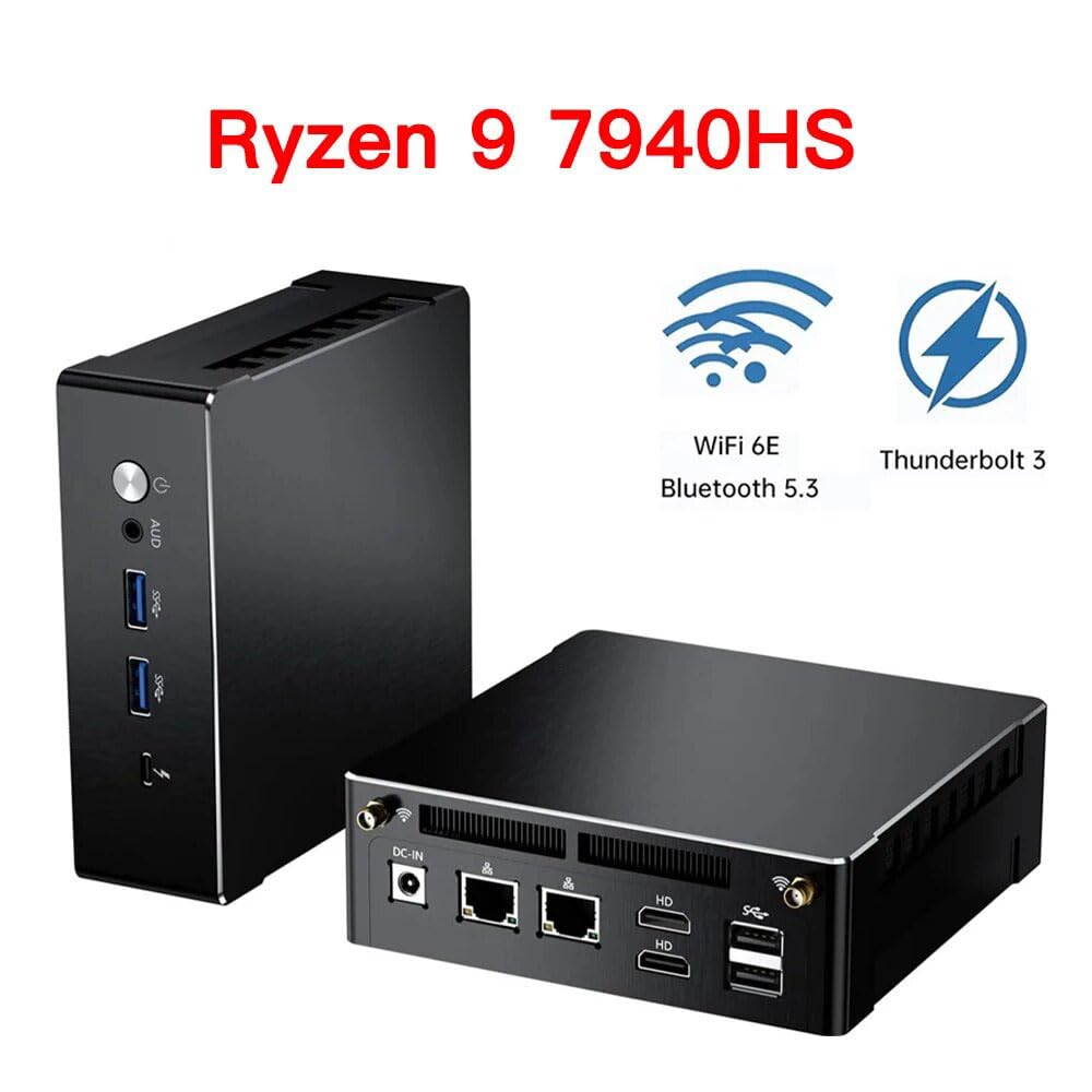 Мини-ПК GZBOX Маленький ПК с Windows 11 Pro AMD Ryzen 9 7940HS к Маленькому ПК 64 ГБ DDR5 2 ТБ PClE SSD Специализированная игровая консоль Супер качество изображения Мини