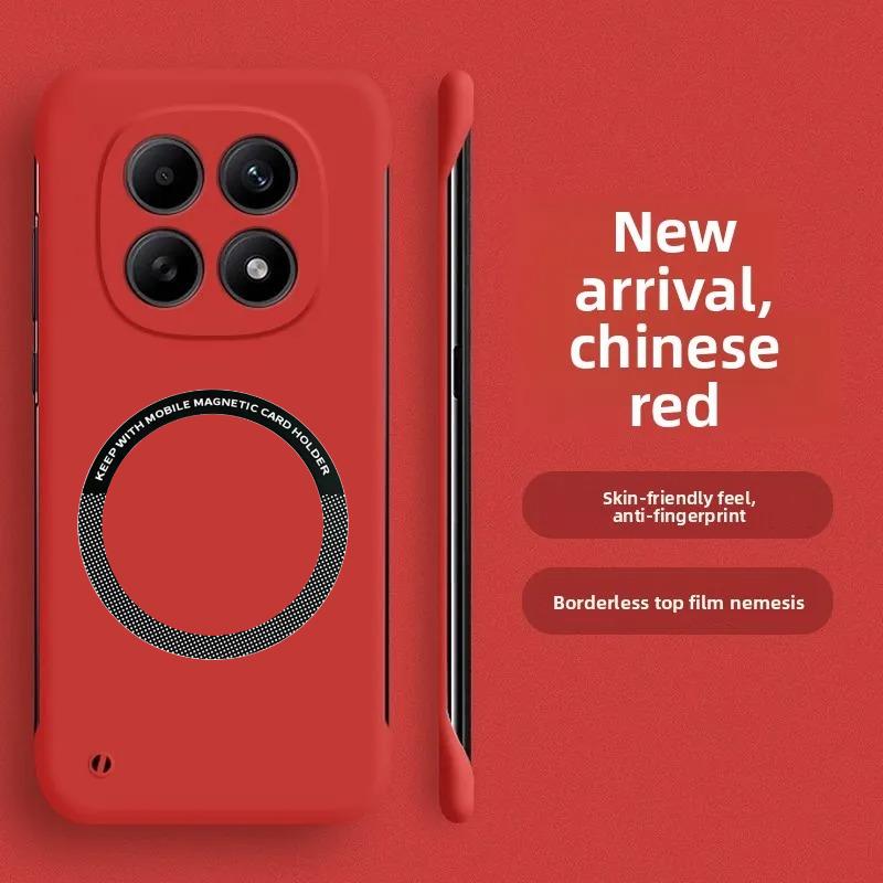 Ультратонкий безрамочный усиленный чехол для корпуса ПК для Redmi Note 15 Pro 14 Pro Plus 5G, магнитный, ощущение голой машины, ударопрочная защитная крышка