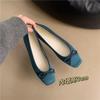 Fashion Hot Selling 2025 New French Style Tweed Style Women's Flats Bow Decorated Comfortable Fashion Slip-ons Low Heel Ballet Shoes