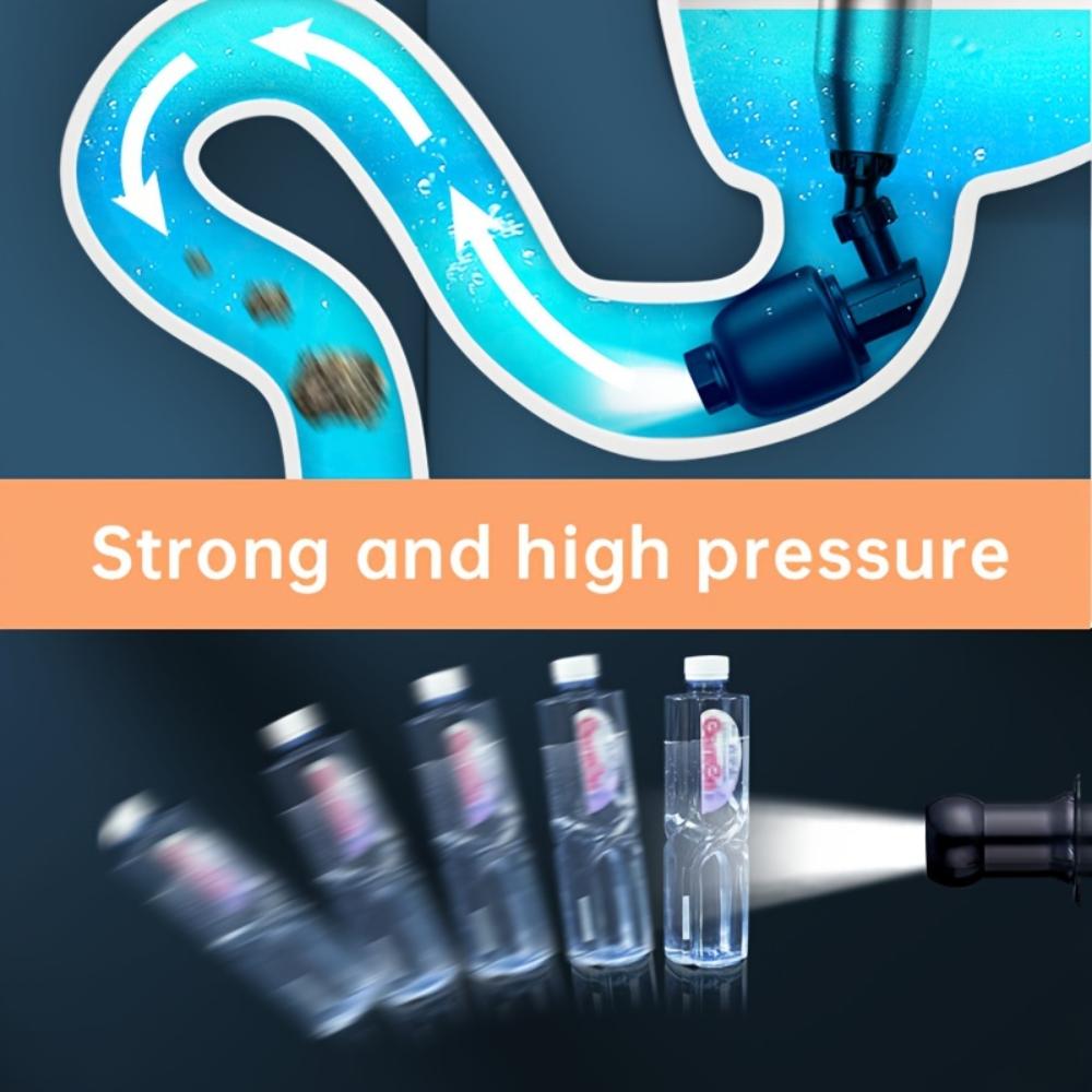 Toilet Drain Dredger, Toilet Drain Plug Set, Stainless Steel High Pressure Pneumatic Drain Gun with Visual Barometer, for Bathroom Kitchen Floor Drain