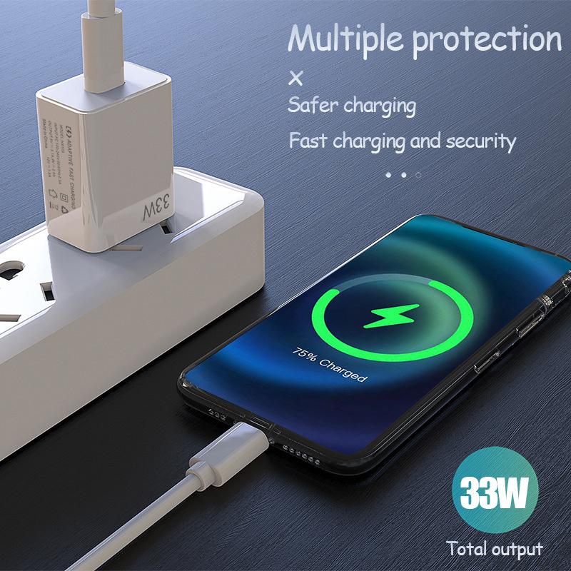 33 Вт USB Gan Зарядное устройство для телефона Для iPhone Для Samsung Huawei Xiaomi PD USB-A Быстрая зарядка Адаптер питания Смартфон Планшет Поездка