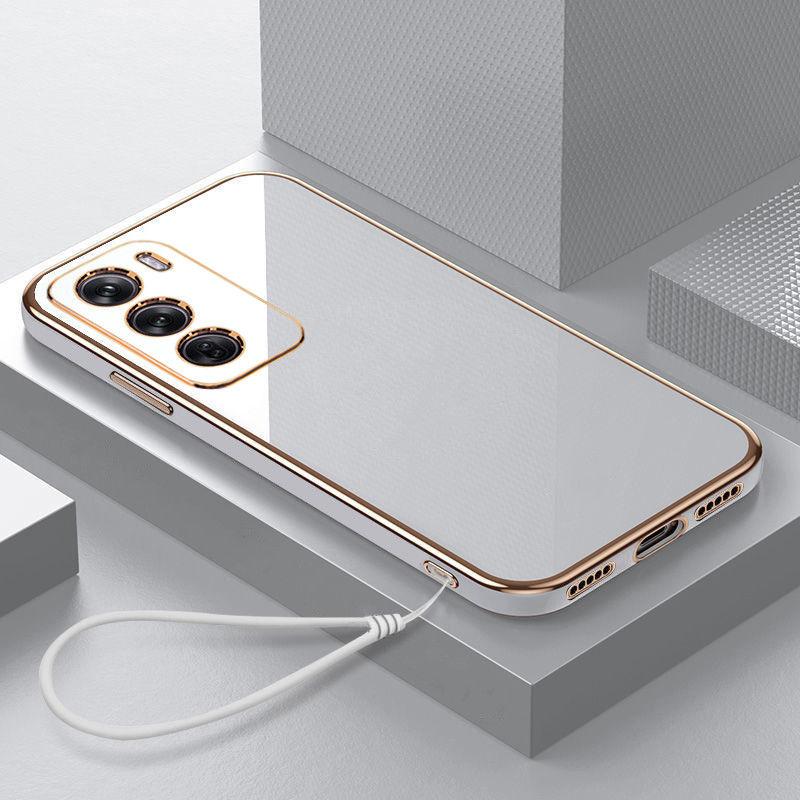 Для чехла OPPO Reno 12 Pro Роскошное квадратное покрытие Чехол для телефона OPPO Reno 12 Ударопрочная силиконовая задняя крышка Fundas