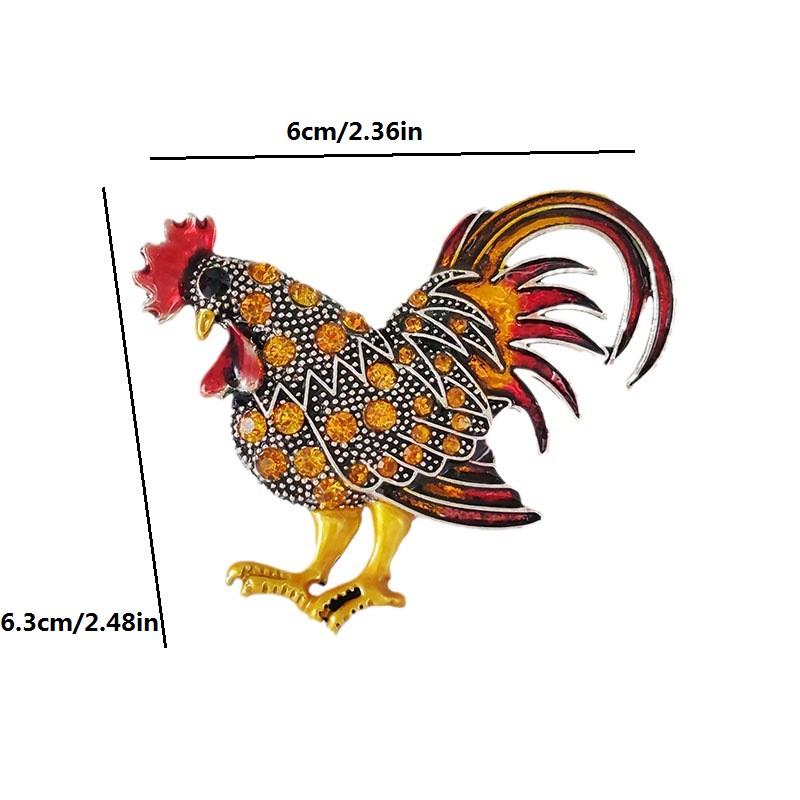 Manufacturer direct sales personalized retro rooster brooch animal cartoon brooch wholesale versatile clothing brooch