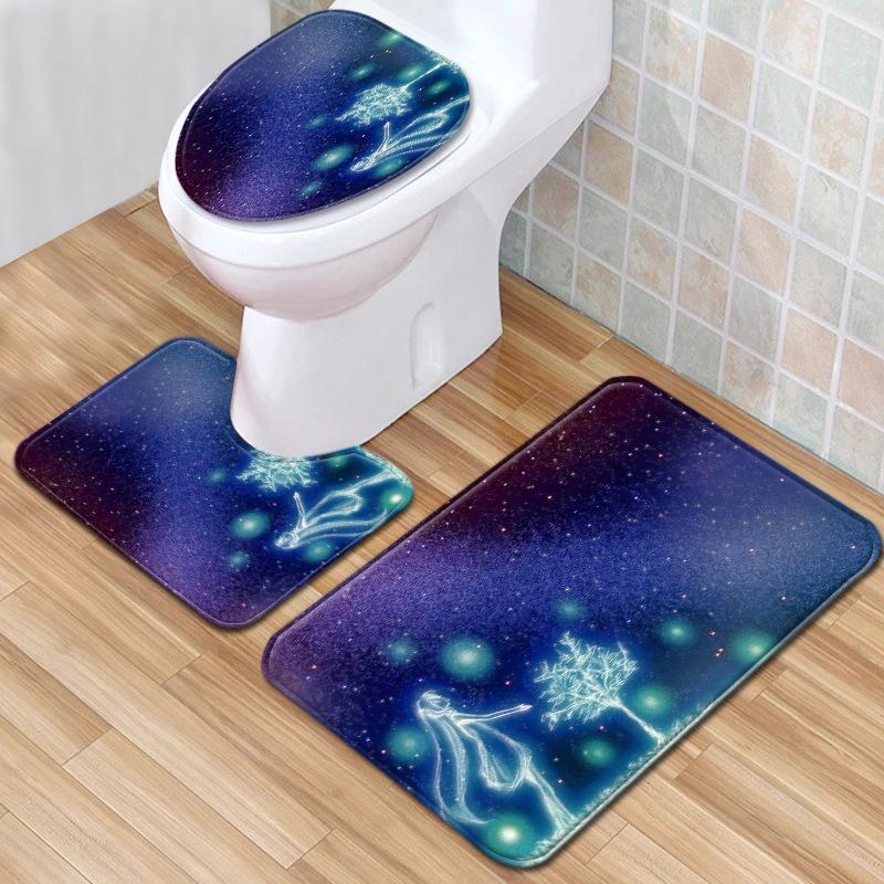 Star Bathroom Floor Mat Toilet Three-Piece Set