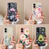 Case For Apple iPhone 16 Plus 16pro 16promax Cute Avocado Pretty Flowers Soft Slim Liquid Silicone Painted Anti Drop Anti Slip Housing For iPhone Capa