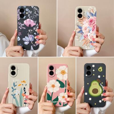 Чехол для Apple iPhone 16 Plus 16pro 16promax с милым авокадо, милыми цветами, мягкий, тонкий, с жидким силиконом, окрашенный, противоскользящий, противоударный корпус для iPhone Capa