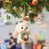 Рождественские подвесные украшения в виде животных 3D мультфильм Санта-елка Лось Медведь Собака Кошка Банни Овца Многоразовые рождественские елочные украшения Подвеска Праздничные принадлежности Подарок