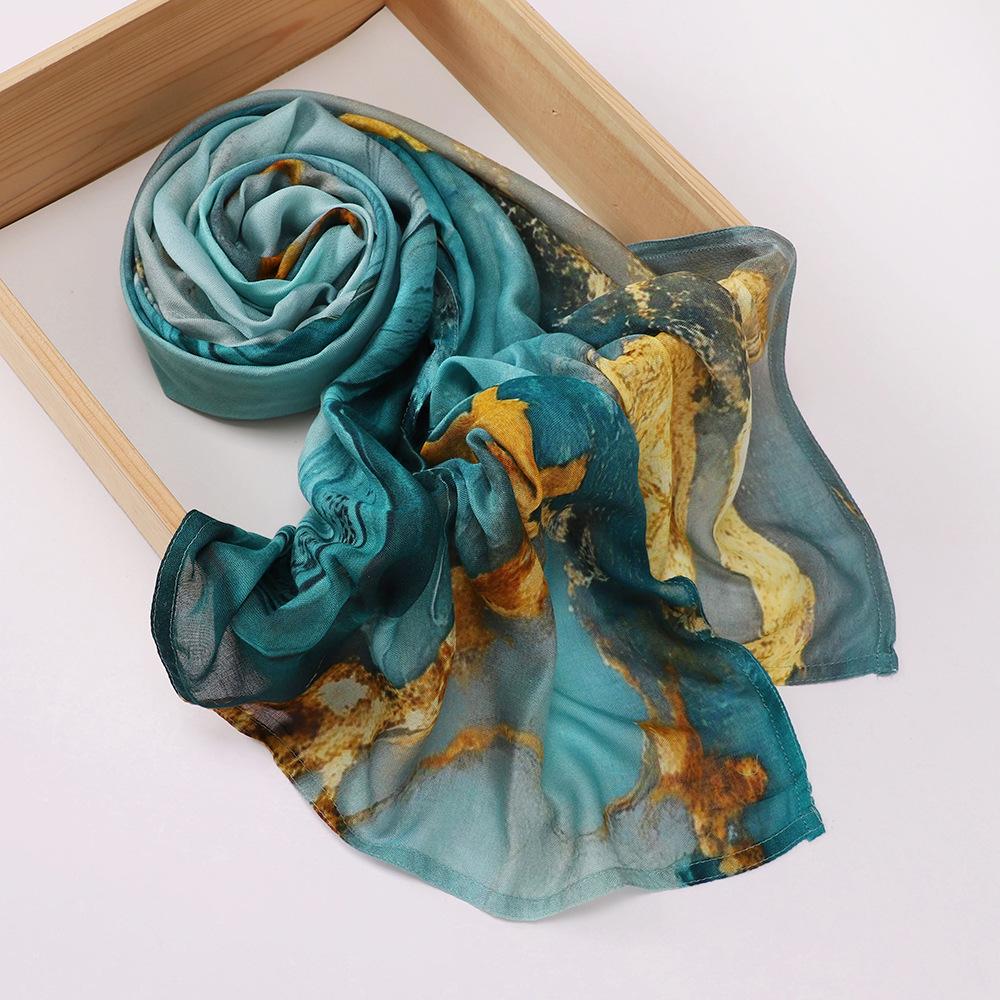 Modal Cotton Shawl, New Printed Wide-brimmed Scarf, Ethnic Headscarf, Women's Scarf.
