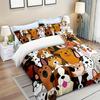 3Pcs Soft And Comfortable Dog Print Duvet Cover Set For Bedroom And Guest Room - Includes 1 Duvet Cover And 2 Pillowcases