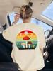 Mushroom Moon Witchy Prints TShirt Womens Summer ONeck T Shirts Comfortable Loose Short Sleeve Tops Casual Soft Woman Clothing