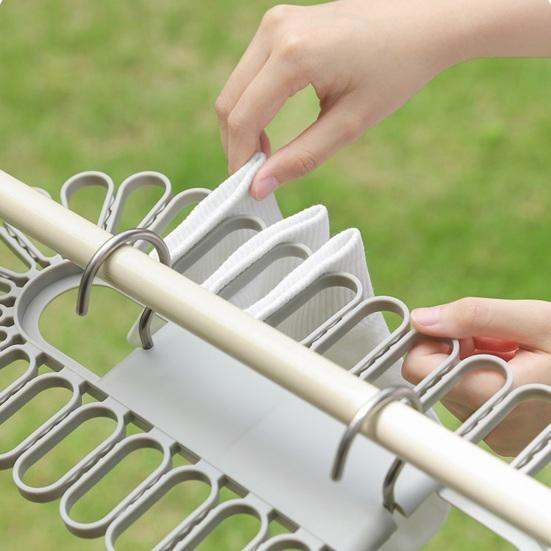 Sock Drying Rack with 32 Clips Strong Load-bearing Foldable Design Multipurpose Socks Underwear Laundry Hanging Rack