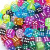 14Mm 12/20/30/40/50Pcs Acrylic Colored Transparent Dice Game Bulk Dices 6 Sided Dice For Classroom Teaching Board Game Playing