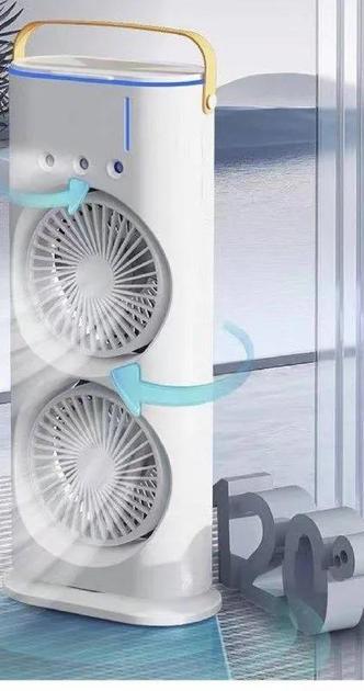 Вентилятор-кондиционер увлажнитель настольный Double-ended Spray Fan (3 скорости) + Пульт + Пакеты для льда в комплекте