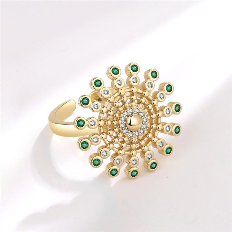 Fashion Beads Anxiety Ring Fidget Spinner Rings Korea Crystal Butterfly Flower Star Moon Ring Anti Stress Jewelry Gift